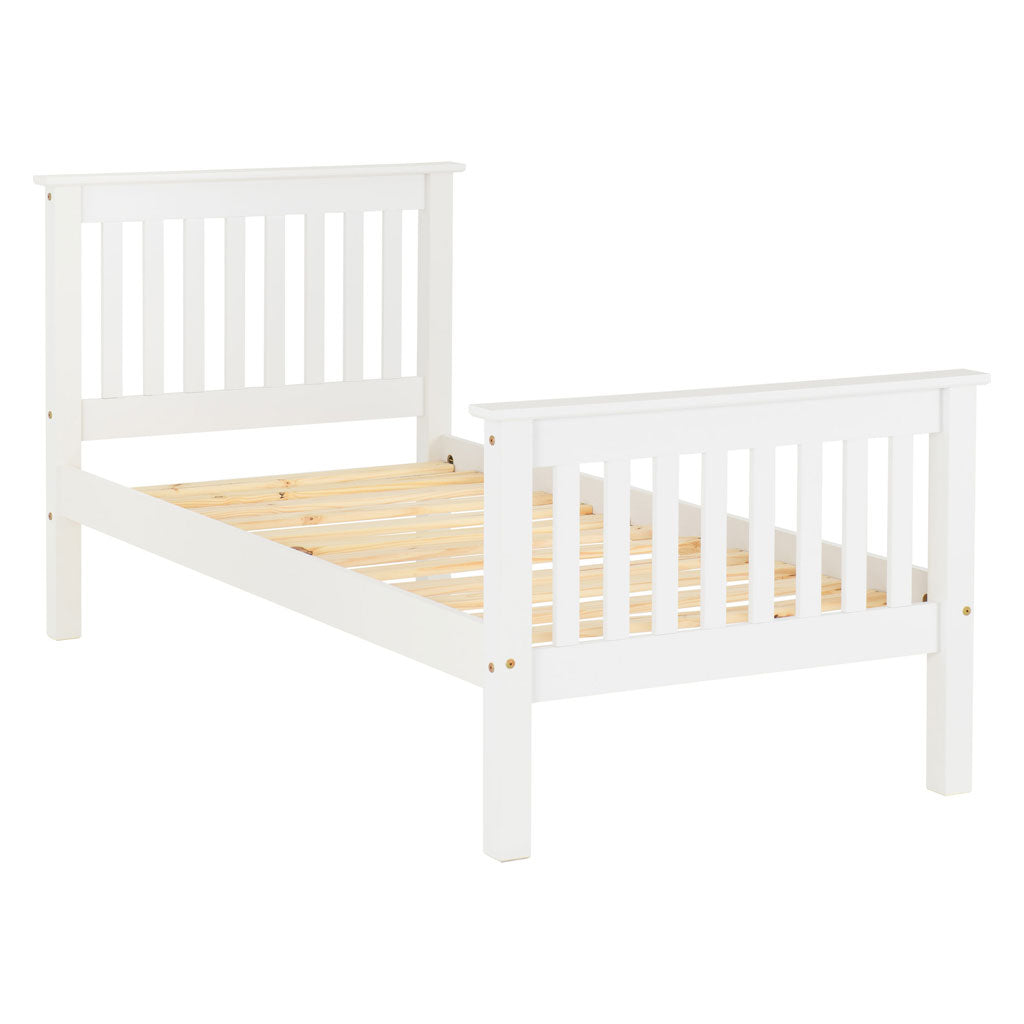 Wooden Single Bed High Foot End - Monaco