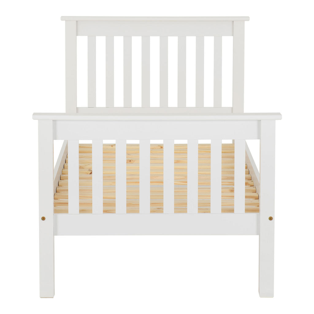Wooden Single Bed High Foot End - Monaco