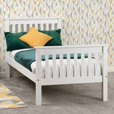 Wooden Single Bed High Foot End - Monaco