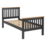 Wooden Single Bed High Foot End - Monaco