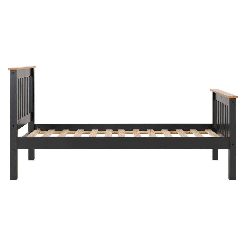 Wooden Single Bed High Foot End - Monaco