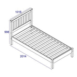 Wooden Single Bed Low End - Augusta