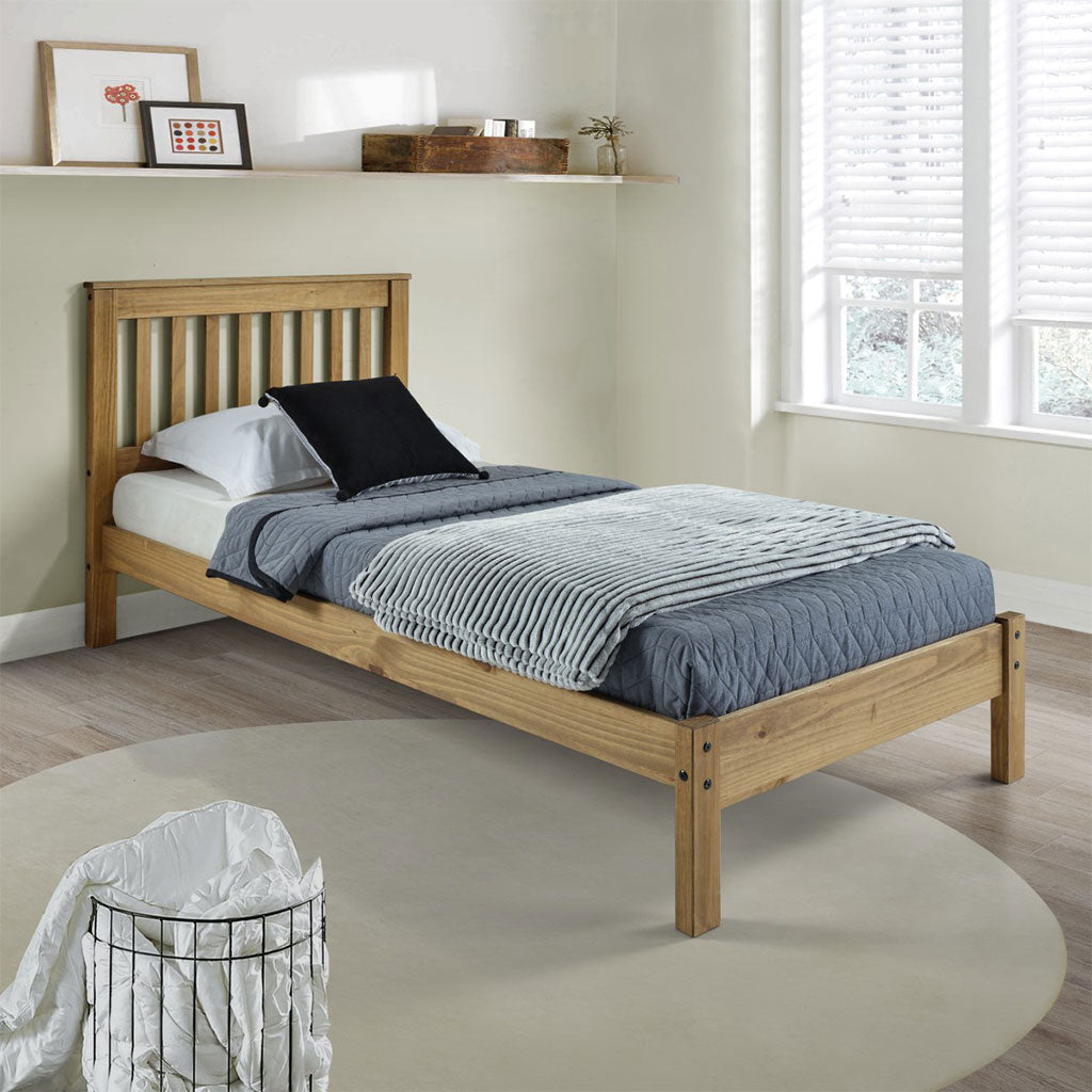 Wooden Single Bed Low End - Augusta