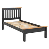 Wooden Single Bed Low Foot End - Monaco