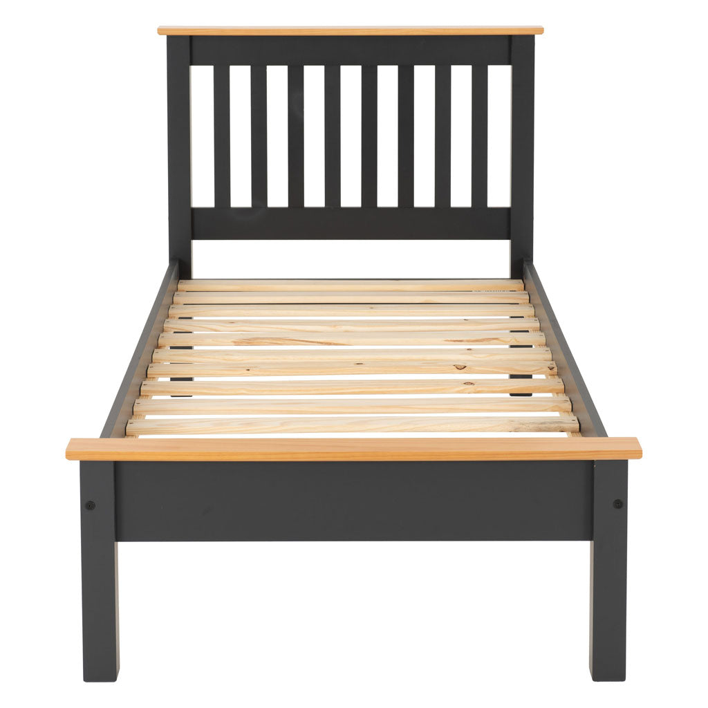 Wooden Single Bed Low Foot End - Monaco