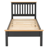 Wooden Single Bed Low Foot End - Monaco