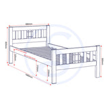 Wooden Single Bed - Rio