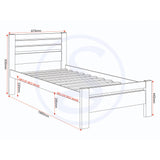 Wooden Single Bed - Toledo