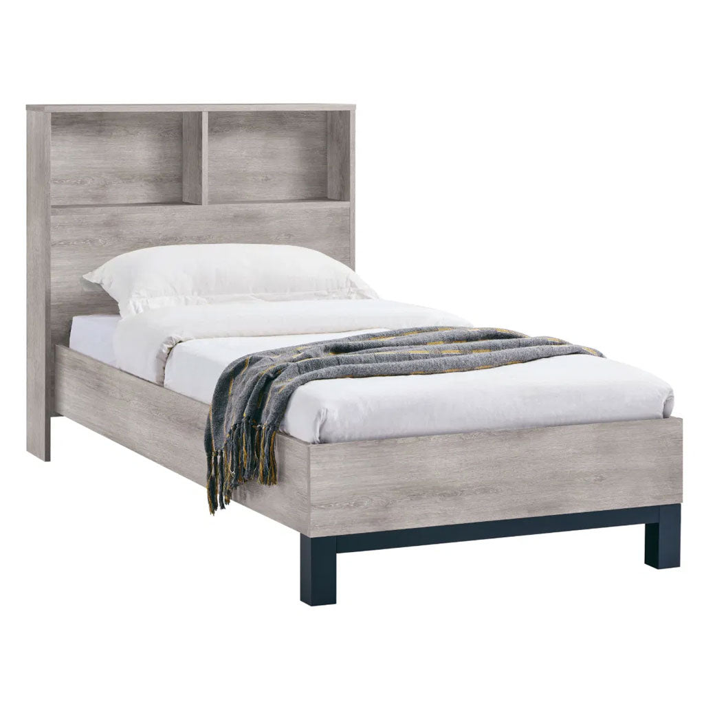 Wooden Single Bed With Bookcase - Bali