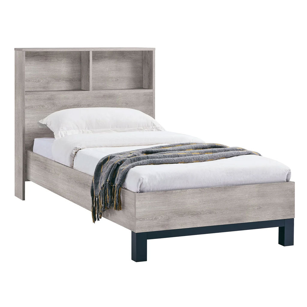 Wooden Single Bed With Bookcase - Bali