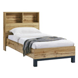 Wooden Single Bed With Bookcase - Bali
