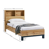 Wooden Single Bed With Bookcase - Bali