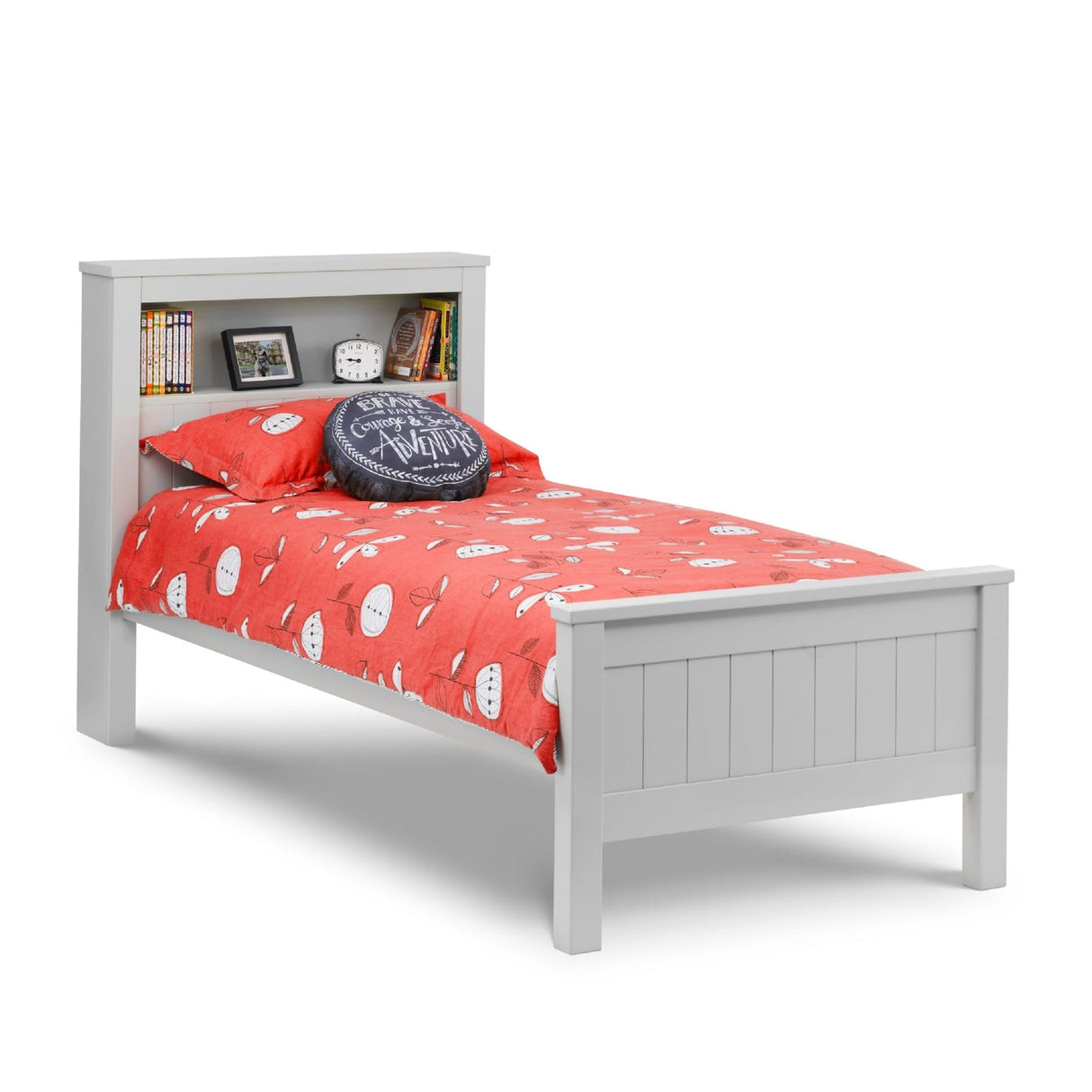 Wooden Single Bed With Bookcase - Maine