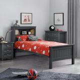 Wooden Single Bed With Bookcase - Maine