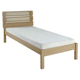 Wooden Single Bed With Rattan Effect - Santana