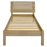 Wooden Single Bed With Rattan Effect - Santana