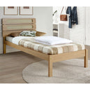 Wooden Single Bed With Rattan Effect - Santana