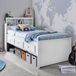 Wooden Single Day Bed With 3 Pull-Out Drawers - Veera