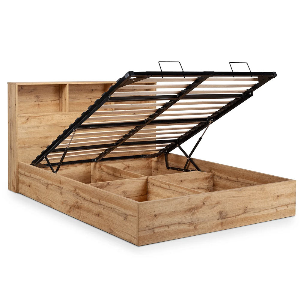 Wooden Single Ottoman Storage Bed - Bali