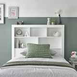 Wooden Single Ottoman Storage Bed With Bookcase Headboard - Oscar