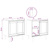 Wooden Sink Cabinet 75m Wide With 2 Sliding Doors - Bilbao