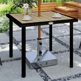Wooden Slatted Top Outdoor Garden Dining Table for 4 People - Velmora