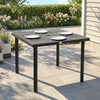 Wooden Slatted Top Outdoor Garden Dining Table for 4 People - Velmora
