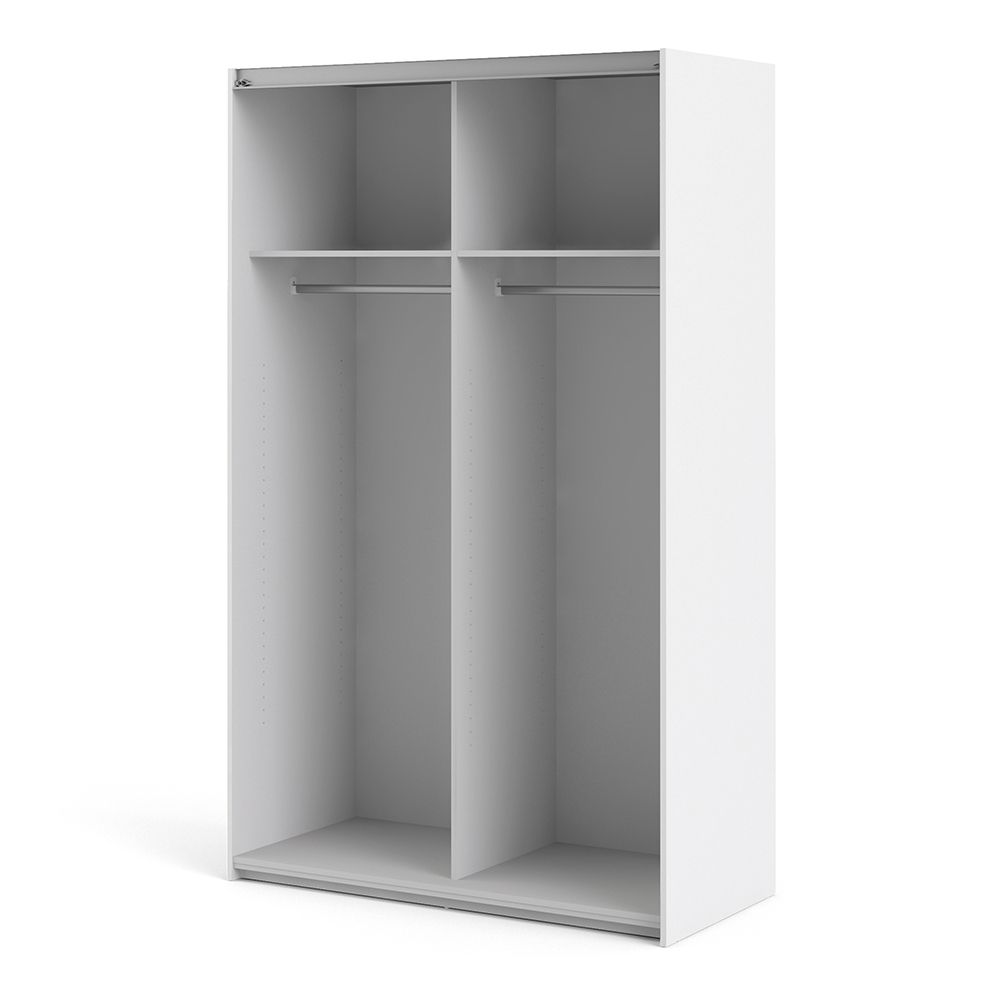Wooden Sliding Wardrobe 120cm Wide With 2 Doors And 2 Shelves - Verona