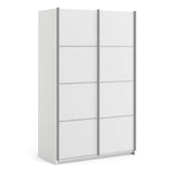 Wooden Sliding Wardrobe 120cm Wide With 2 Doors And 2 Shelves - Verona