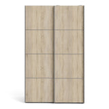 Wooden Sliding Wardrobe 120cm Wide With 2 Doors And 2 Shelves - Verona