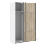 Wooden Sliding Wardrobe 120cm Wide With 2 Doors And 2 Shelves - Verona