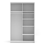 Wooden Sliding Wardrobe 120cm Wide With 2 Doors And 5 Shelves - Verona