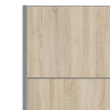 Wooden Sliding Wardrobe 120cm Wide With 2 Doors And 5 Shelves - Verona