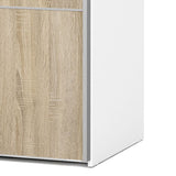 Wooden Sliding Wardrobe 120cm Wide With 2 Doors And 5 Shelves - Verona