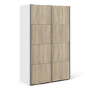 Wooden Sliding Wardrobe 120cm Wide With 2 Doors And 5 Shelves - Verona