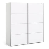 Wooden Sliding Wardrobe 180cm Wide With 2 Doors And 2 Shelves - Verona