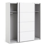 Wooden Sliding Wardrobe 180cm Wide With 2 Doors And 2 Shelves - Verona