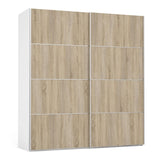 Wooden Sliding Wardrobe 180cm Wide With 2 Doors And 2 Shelves - Verona