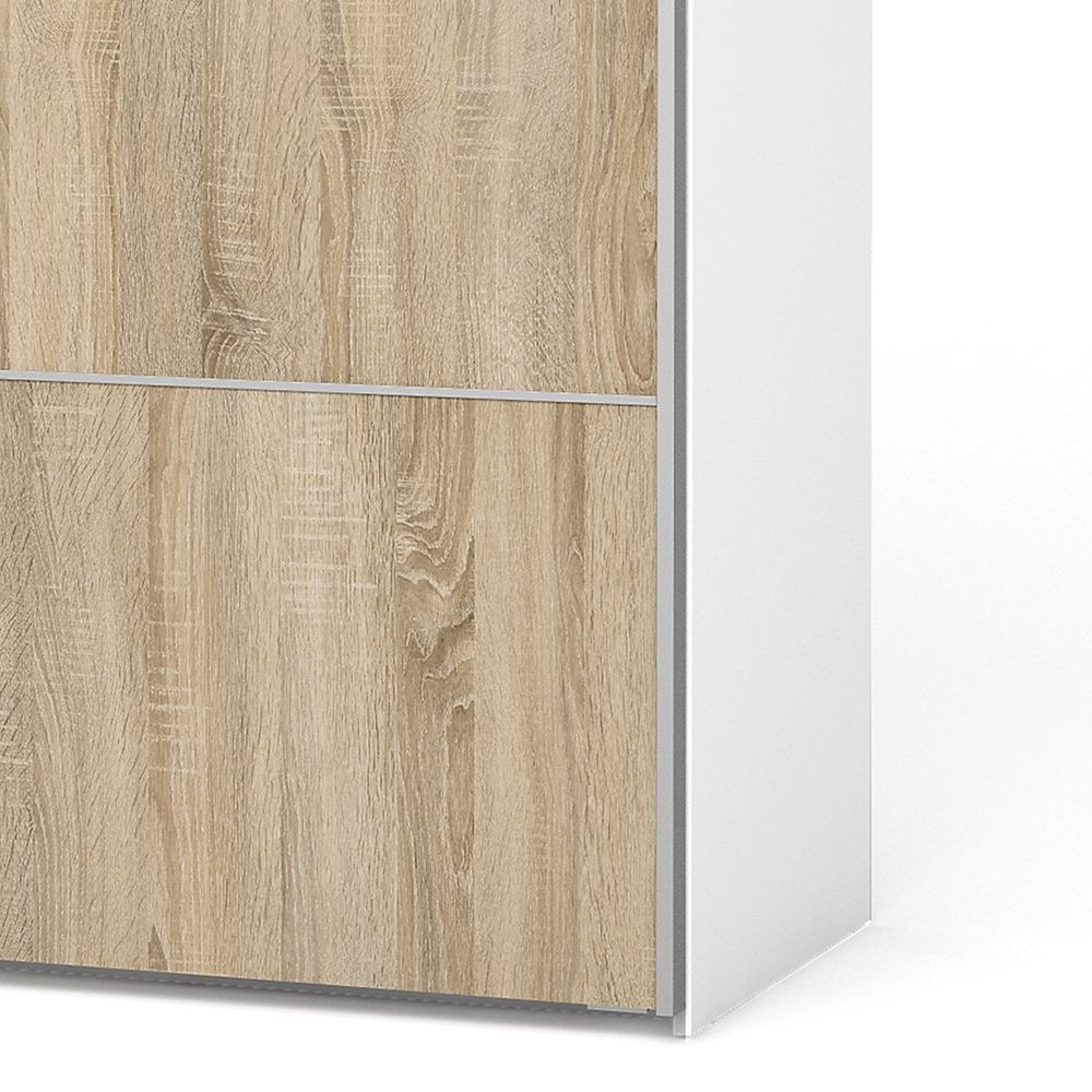 Wooden Sliding Wardrobe 180cm Wide With 2 Doors And 2 Shelves - Verona