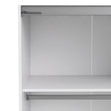 Wooden Sliding Wardrobe 180cm Wide With 2 White Doors And 5 Shelves - Verona