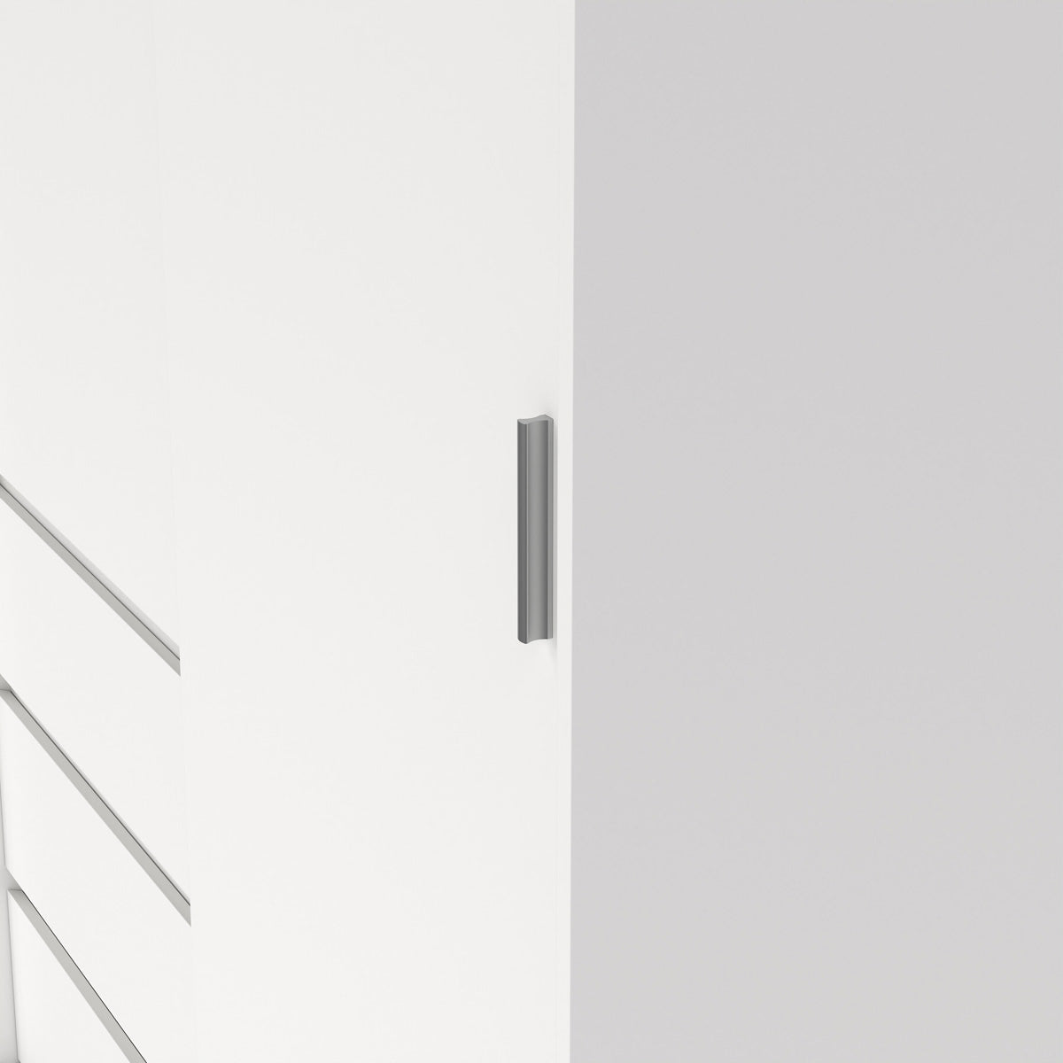 Wooden Sliding Wardrobe With 2 Doors And 3 Drawers - Naia