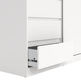Wooden Sliding Wardrobe With 2 Doors And 3 Drawers - Naia