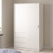 Wooden Sliding Wardrobe 118.5cm Wide With 2 Doors And 3 Drawers - Naia