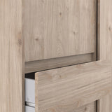Wooden Sliding Wardrobe With 2 Doors And 3 Drawers - Naia