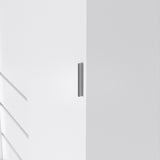Wooden Sliding Wardrobe With 2 Doors And 3 Drawers - Naia