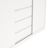 Wooden Sliding Wardrobe With 3 Doors And 3 Drawers - Naia