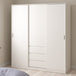 Wooden Sliding 177cm Wide Wardrobe With 3 Doors And 3 Drawers - Naia
