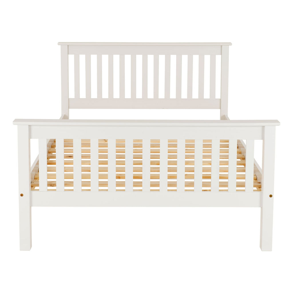 Wooden Small Double Bed High Foot End - Monaco
