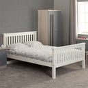 Wooden Small Double Bed High Foot End - Monaco