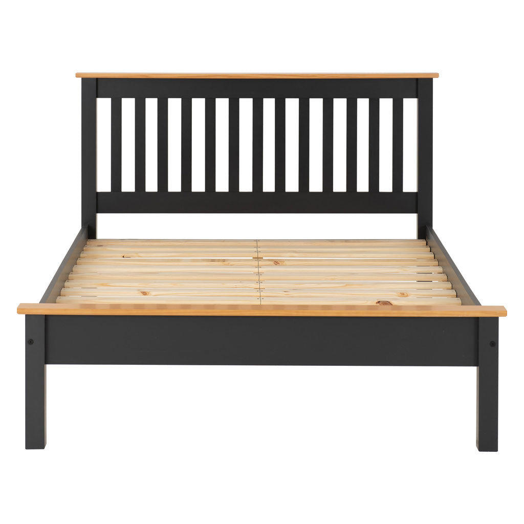 Wooden Small Double Bed Low Foot End - Monaco